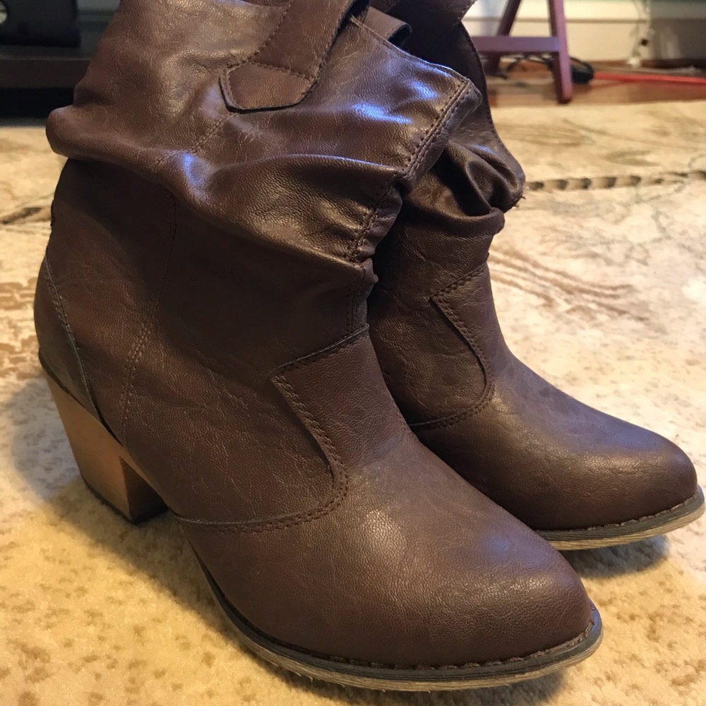 Brown 2.5 Inch Heeled Boots